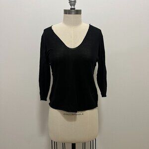 Vintage Ralph by Ralph Lauren Black Knit Long Sleeve Top